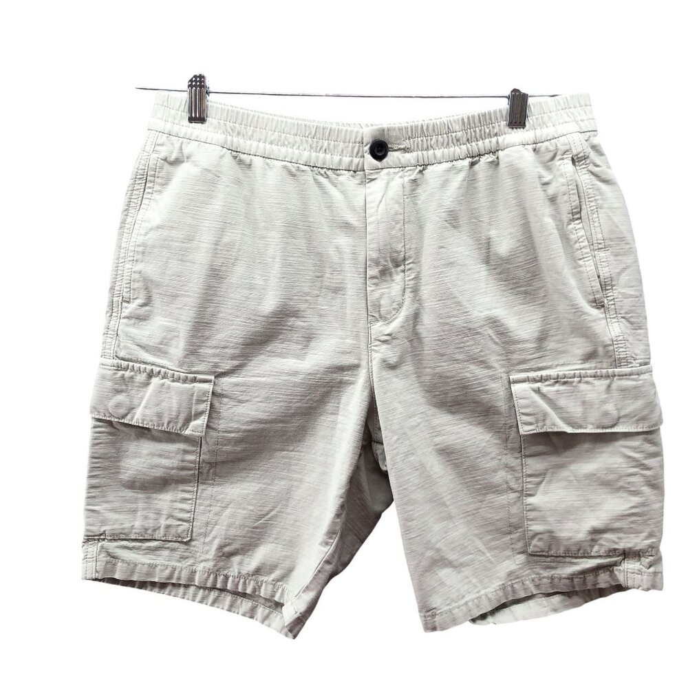 Everlane Organic Cotton Linen Pull On Cargo Shorts Mens M Mint Green 8'' Inseam